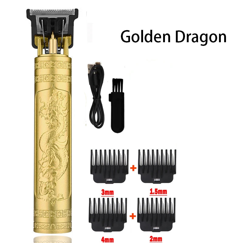 Vintage Cordless Hair Clipper Trimmer USB Fast Charging Portable Electric Shaver Barber Professional Hair Cutting Machine